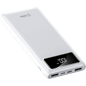 Portable Charger Battery Pack 10000mAh - Fast Charging Universal Power Bank with Dual USB Ports – USB Cables Included (White)