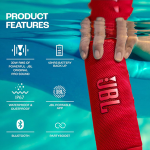 JBL Flip 6 Portable Bluetooth Speaker | Powerful JBL Pro Sound, 2-Way System, 12H Playtime – Red