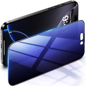 Uyiton Privacy Screen Protector for iPhone 16 Pro Max | 9H+ Sapphire-Grade Tempered Glass, 28° Privacy, Cool Blue – 6.9"