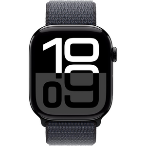 Apple Watch Series 10 (GPS, 46mm) | Jet Black Aluminum Case with Ink Sport Loop – ECG, Fitness Tracker, Always-On Display, Carbon Neutral