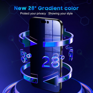 Uyiton Privacy Screen Protector for iPhone 16 Pro Max | 9H+ Sapphire-Grade Tempered Glass, 28° Privacy, Cool Blue – 6.9"