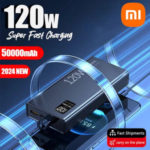 XIAOMI 120W Power Bank 50000mAh High Capacity Fast Charging Powerbank Portable Battery Charger For iPhone Samsung Huawei Hot