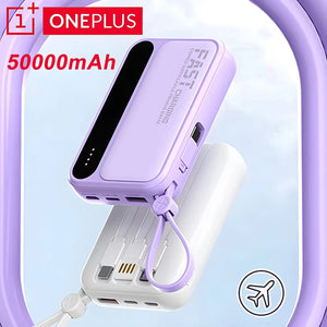 Oneplus 4 In1 Power Bank 50000mAh Large Capacity Built in Cables Intelligent Digital Display Light Portable Battery For Iphone