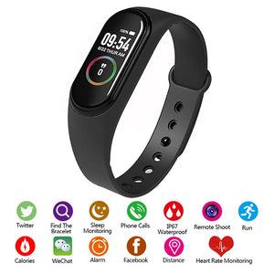 Smartwatch Wristband IP65 Waterproof with Blood Pressure & Heart Rate Monitor, Fitness Tracker, Call & Running Smart Bracelet
